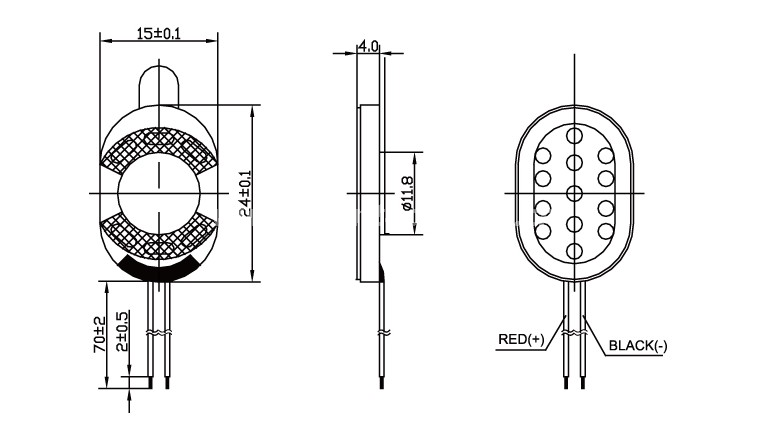 wiring mylar speaker ESP2415 oval micro speaker - ESUNTECH