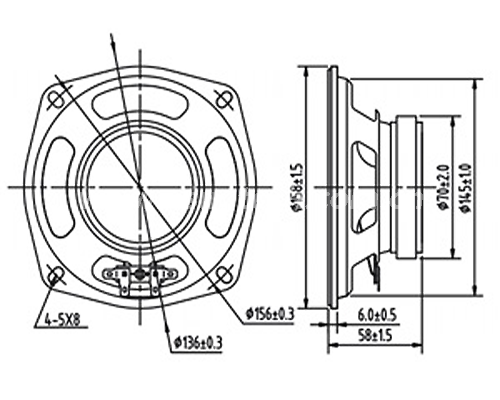 Loudspeaker YD158-01-8F70U 6 Inch High Quality Bass Speaker Driver Woofer Manufacturer -ESUTECH